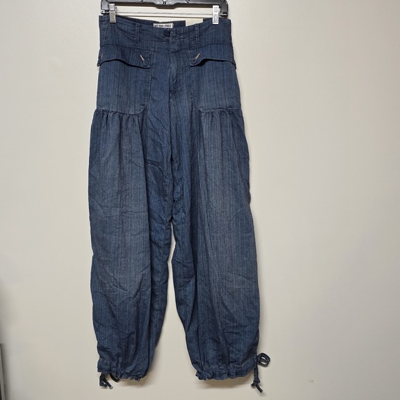 NWOT Free People Lotus High Waist Tie Hem Barrel Leg Jeans...